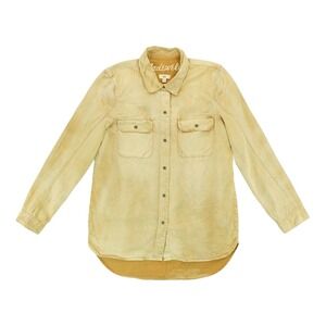 Madewell‎ Women Long Sleeve Shirt Button Down PreWashed Mustard Color Size Small